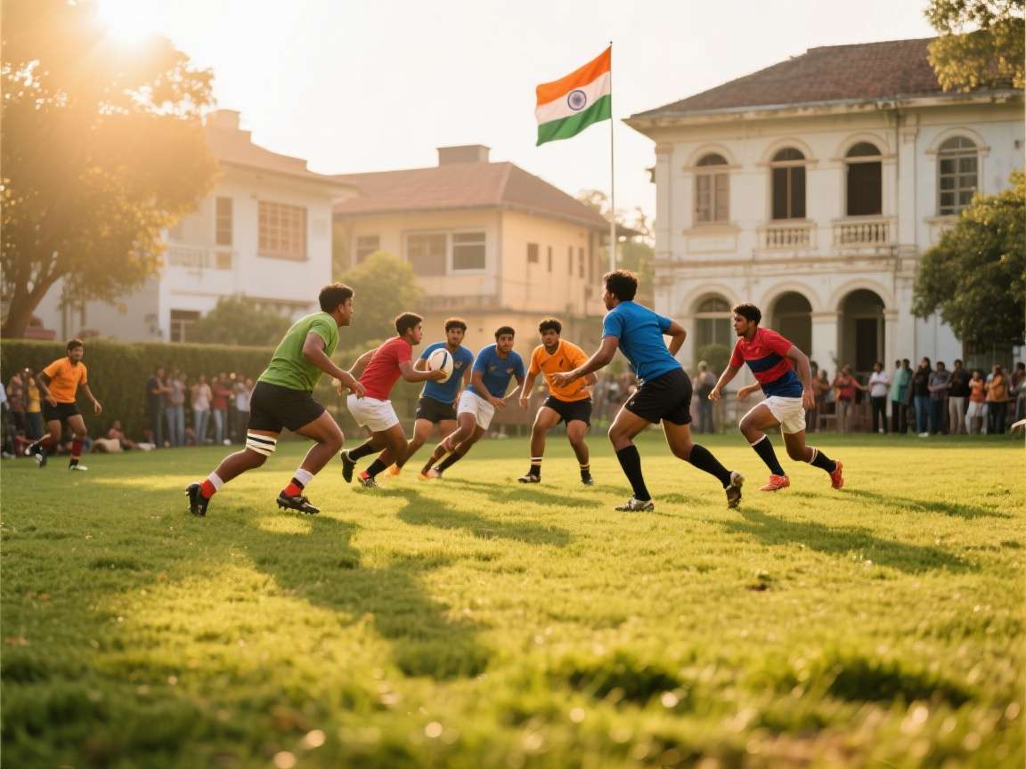 Backyard Rugby India - Authentic Indian Street Rugby Experience Backyard Rugby India gameplay showing kids playing rugby in an Indian street